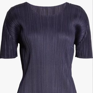 Issey Miyake Pleats Please Short Sleeve Tee in Navy